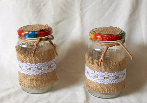 M125 Frascos Decorados Con Tapa Shabby Chic Souvenirs Regalo