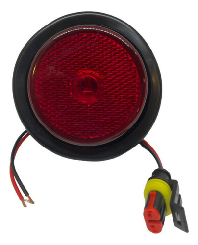 Foco Led Trocha 2 1/2 Pulgadas, 9 Led, 12/24 Volts, Rojo