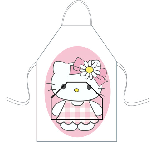 Delantal Cocina Mediano Para Niños Mini Chef Personalizado Hello Kitty 3 Personalizado