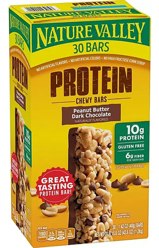 Nature Valley Chewy Protein Bar Barra Proteinas 30u Peanut B