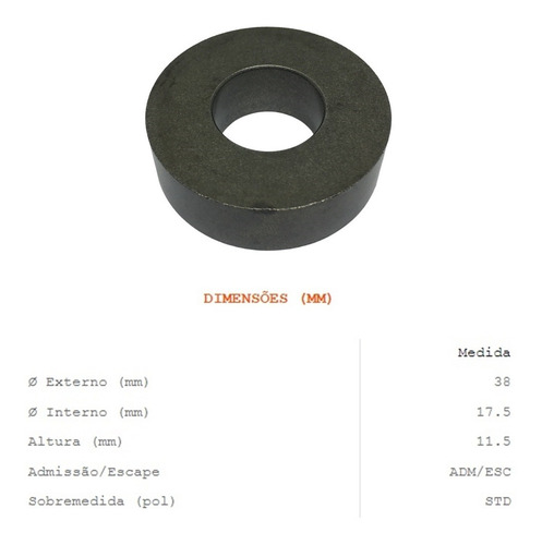 Sede De Válvula Brocada Bruta Aço 38 X 17,5 X 11,5
