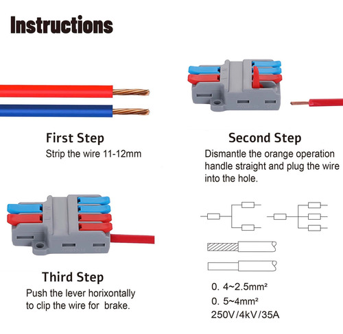 Bloque Terminal Conector Cableado Rápido Lt-624 100pza