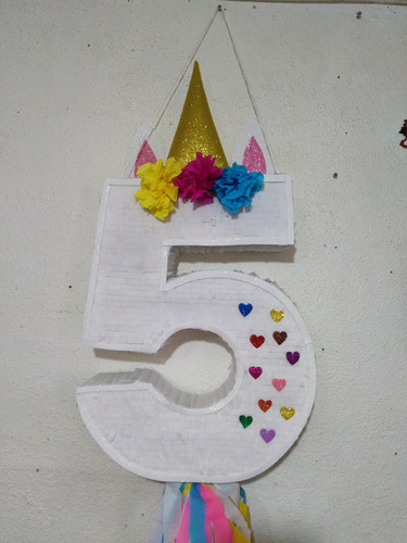 Piñata De Cumpleaños Y Fiestas Unicornio Numero 5