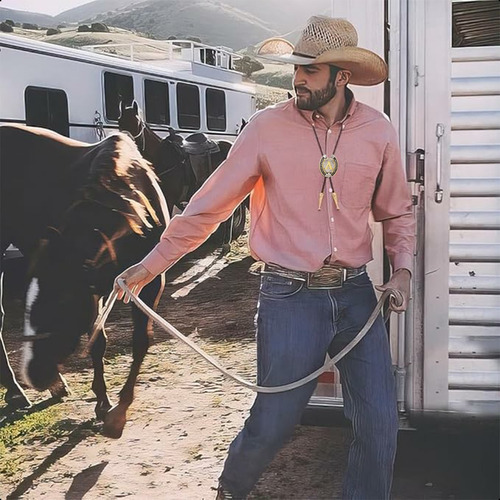 Bolo Corbata Vaquero Occidental Estilo Collar De Corbatas Dorado A