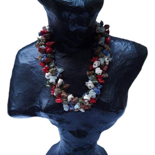 Cec0360 Collar Esp Piedras Preciosas, Coral 