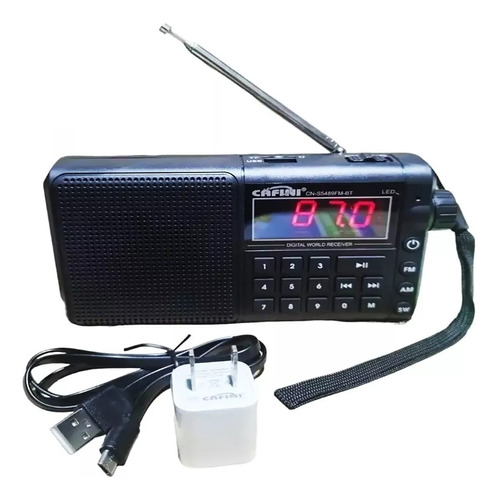 Radio Am Fm Portatil Solar Recargable Bluetooth Linterna Usb
