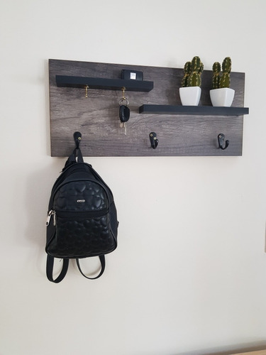 Imagen 3 de 5 de Perchero Recibidor Llavero De Pared De Diseño Melamina