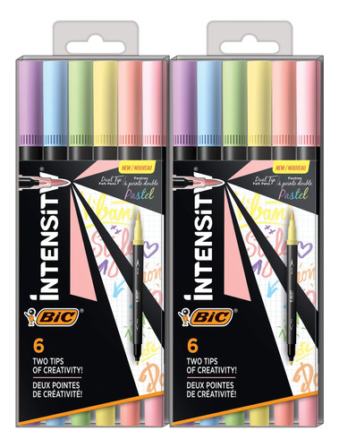 Bic Intensity Paquete 12 Rotuladores Colorear Doble Punta Mm