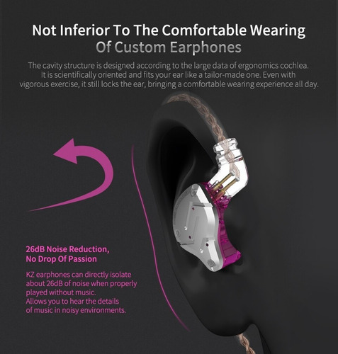 Imagen 4 de 10 de Audífonos Kz Zs10 Pro Sin Micrófono In Ear 10 Drives Sellado