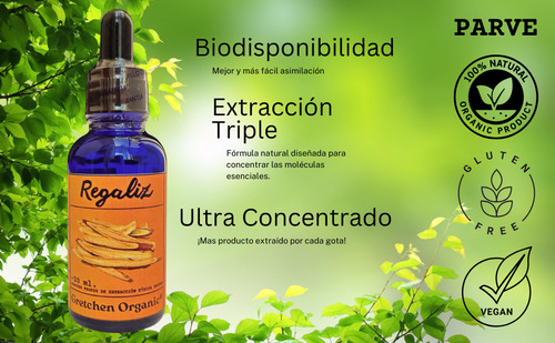 Regaliz, Triple Extracto Orgánico Ultra Concentrado Natural