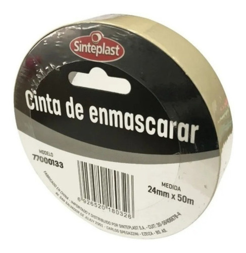 Imagen 1 de 4 de Cinta De Papel Para Enmascarar Sinteplast 24mm X 50mts
