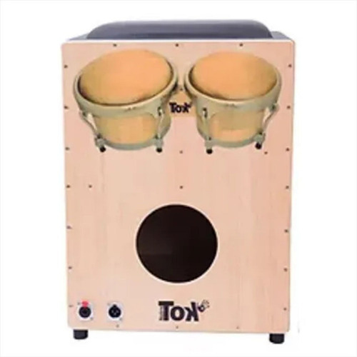 Cajon Music Eletro-acústico Tok Com Bongo Embutido