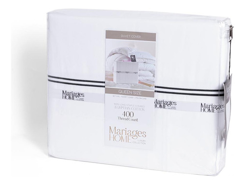 Funda Nórdica 400 Hilos De Algodón Línea Istanbul King Size Color Blanco con línea azul