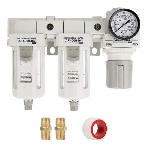Solimeta Double Air Filters, Air Pressure Regulator Combo 1/