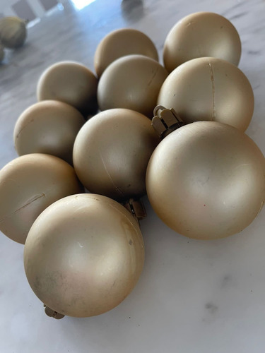 Bolas De Navidad Doradas X 10 (Usado)