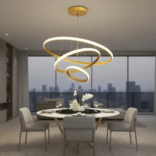 Lustre Para Sala De Jantar Lustre De Teto Nórdico De Luxo Lustre Nórdico 3 Luzes Led - Pendente Para Sala E Cozinha Luminaria De Teto Cozinh Lustre Pendente Dourado Luminaria De Teto Doura  Da 127/220v