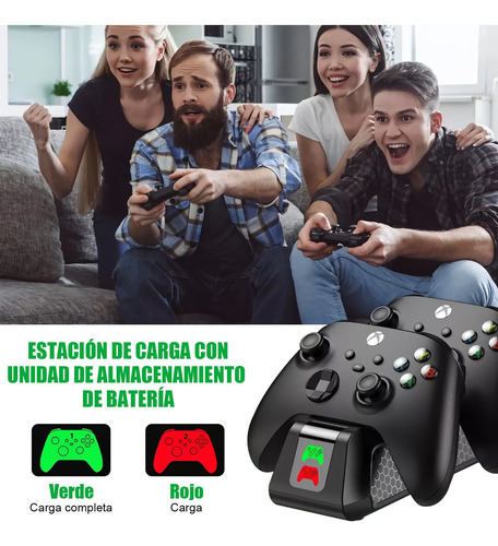 Estación De Carga Dual Para Xbox Series Con 2 Baterías Negro