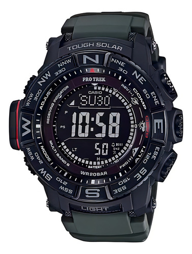 Reloj Casio Pro Trek Prw-3510y-8 Hombre Color de la correa Negro Color del bisel Negro Color del fondo Negro