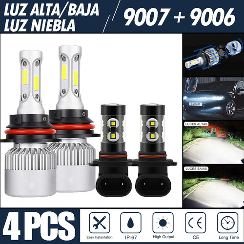 Kit De Focos Led 8000lm Luz Alta/baja/niebla Para Mercury