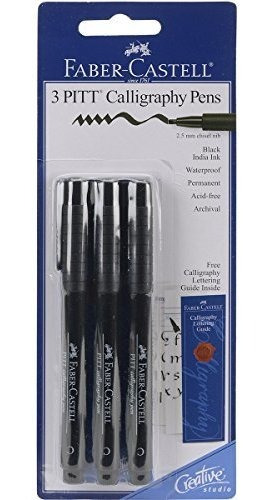 Faber-castel Pitt Caligrafía Plumas Punta De Cincel, 2,5 Mm,