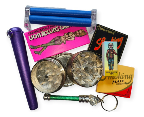 Picador Metal 3 Partes Pipa Llavero Kit Ocb Lion Rolling Ocb