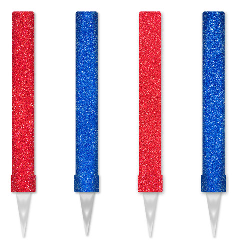 Pack 4 Bengalas De Tigre Gibre Roja Y Azul Para Tortas