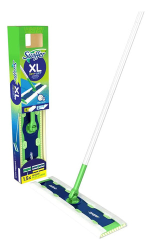 Trapeador Xl Swiffer Kit Barrido 1 Barredora, 8 Paños Secos Color Verde