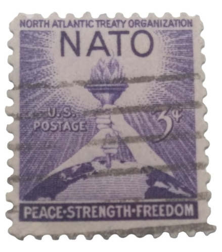 Timbre Postal Estados Unidos Otan 1952 Antorcha Libertad 