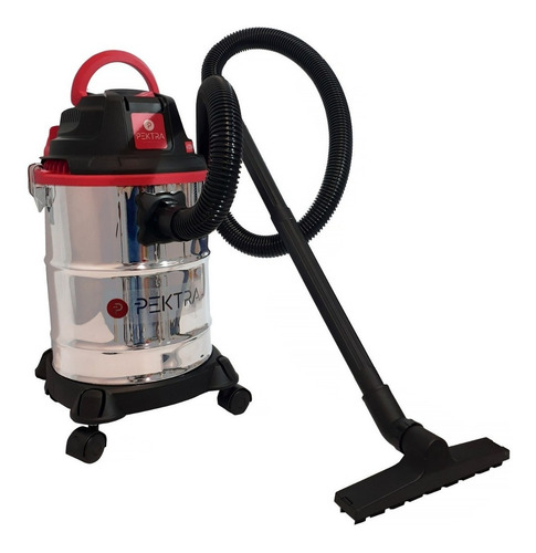 Imagen 2 de 10 de Aspiradora De tacho Pektra PKTVC90 15L plateada, negra y roja 220V-240V 50Hz