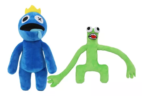 Kit Pelúcia Boneco Azul Babão E Verde Roblox Rainbow Friends