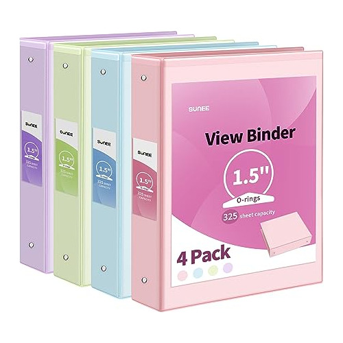 Carpeta Tamaño Carta Con 3 Anillos De 1.5 Pulgadas 4 Pzas