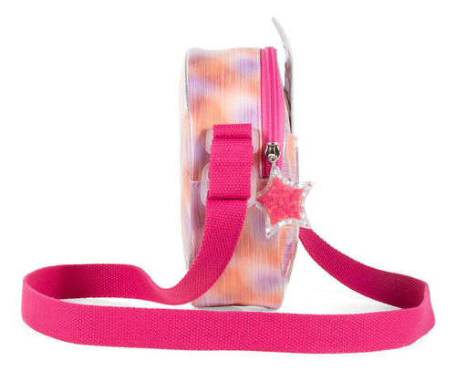 Bolsa Crossbody Cloe Para Niña Circular Material Mica Color Naranja