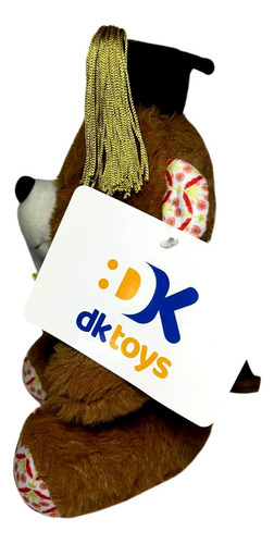 Boneco De Pelúcia Pequeno Urso Ursinho Marrom Escuro Formando - Vestido Com Traje Capelo E Diploma - Presente De Formatura - Dk Toys