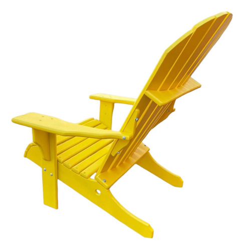 Cadeira De Jardim Cido Neves Adirondack Cn-0004 Amarelo Ipê Com Braços 1 Corpo 30cm X 70cm X 80cm