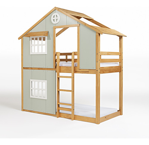 Cabaña Cama Superpuesta Montessori Sweet Home Verde Sweet Home