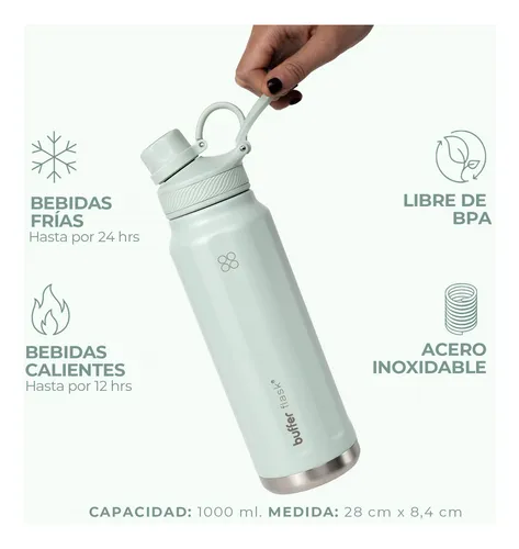 Termo Buffer Paine 1l Acero Inoxidable 24h Frío Sage Green