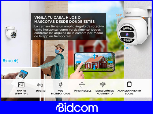 Cámara De Seguridad Srihome 4mp Impermeable Visión Nocturna
