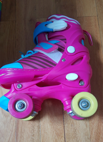 Patines Rollers Extensibles Talle 24 Al 28 Usado 24 Al 28 Rosa Chicle (Usado)