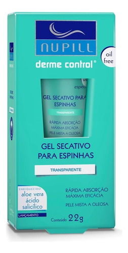 Gel Secativo Espinhas Facial Anti Acne Aloe Vera Nupill 22g Tipo de pele Oleosa