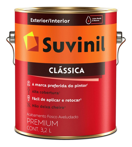 Tinta Acrílica P/ Parede Suvinil Clássica Fosco 3,24l Cores Cor Outro