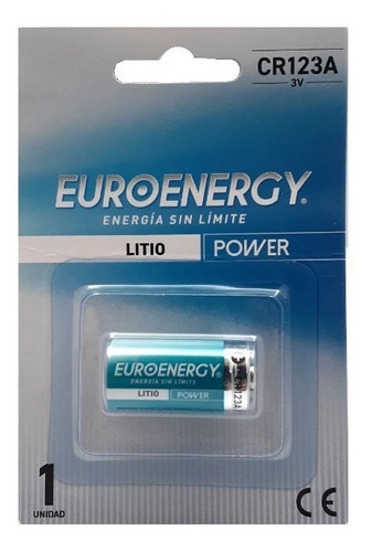 Imagen 2 de 5 de Pack X4 Cr-123a Euroenergy 3v Litio Camaras Sensores