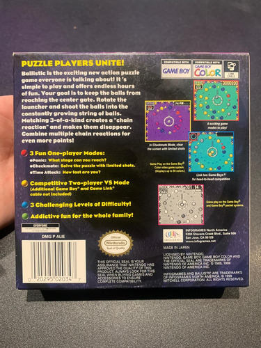 Ballistic Game Boy Color (Usado)
