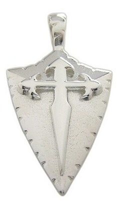 Pingente Escudo Medieval Cruz De Santiago/templária Em Prata