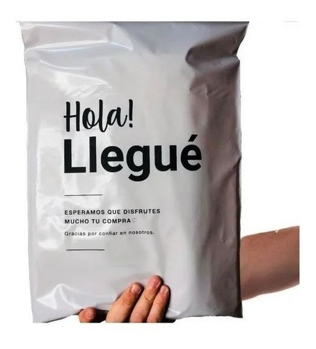 Imagen 1 de 2 de Bolsa Logo Hola Llegue Blanco Con Negro 40x50  X50u