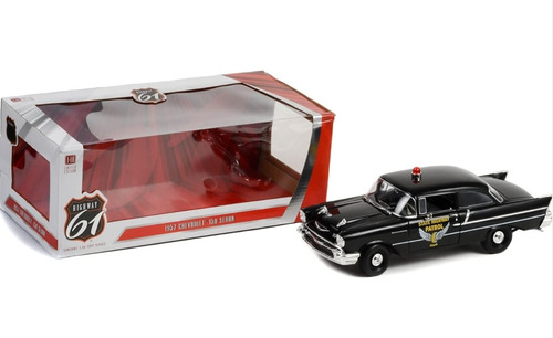 Chevrolet 150 Sedán 1957 - Patrulla. Highway 61, Escala 1/18 Negro