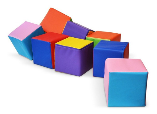 Set De 8x Cubos Apilables 20 X 20 X 20 Cm - Psicomotricidad