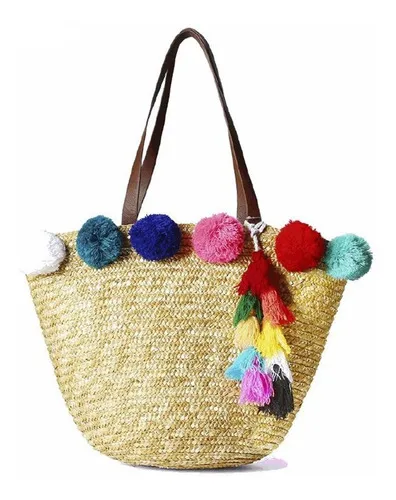 Bolso Canasto Cartera Playero Matero Mujer Trendy