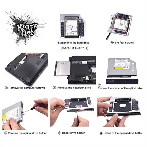 Imagen 2 de 6 de Disco Solido Ssd Crucial Bx500 240gb Slim + Caddy 9 O 12mm