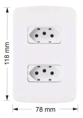 Tomada Dupla 10a 2p+t 250v Conjunto 4x2 - Kit 6 Unidades
