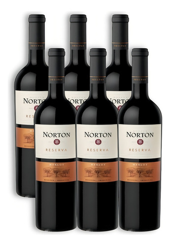 Norton Reserva Vino Merlot Caja X6u 750ml Luján De Cuyo